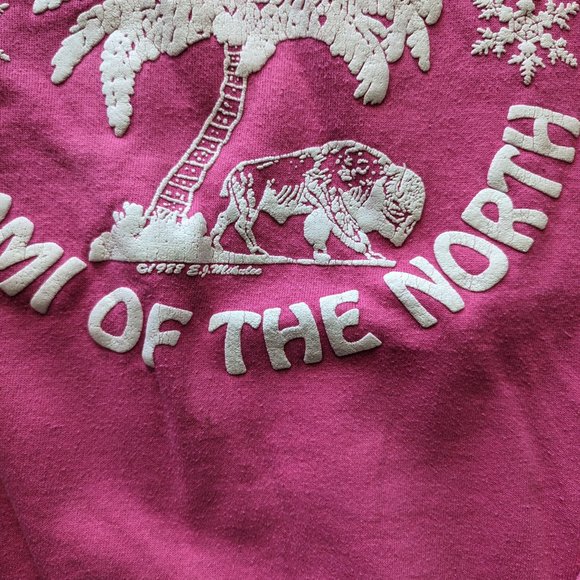 Vintage Pink Sweatshirt with Buffalo Print - Picture 4 of 7